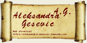 Aleksandra Gešević vizit kartica